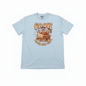 Academy Women's Cotton Short Sleeve Crew Neck Graphic T-Shirt Blue 2XL NEW